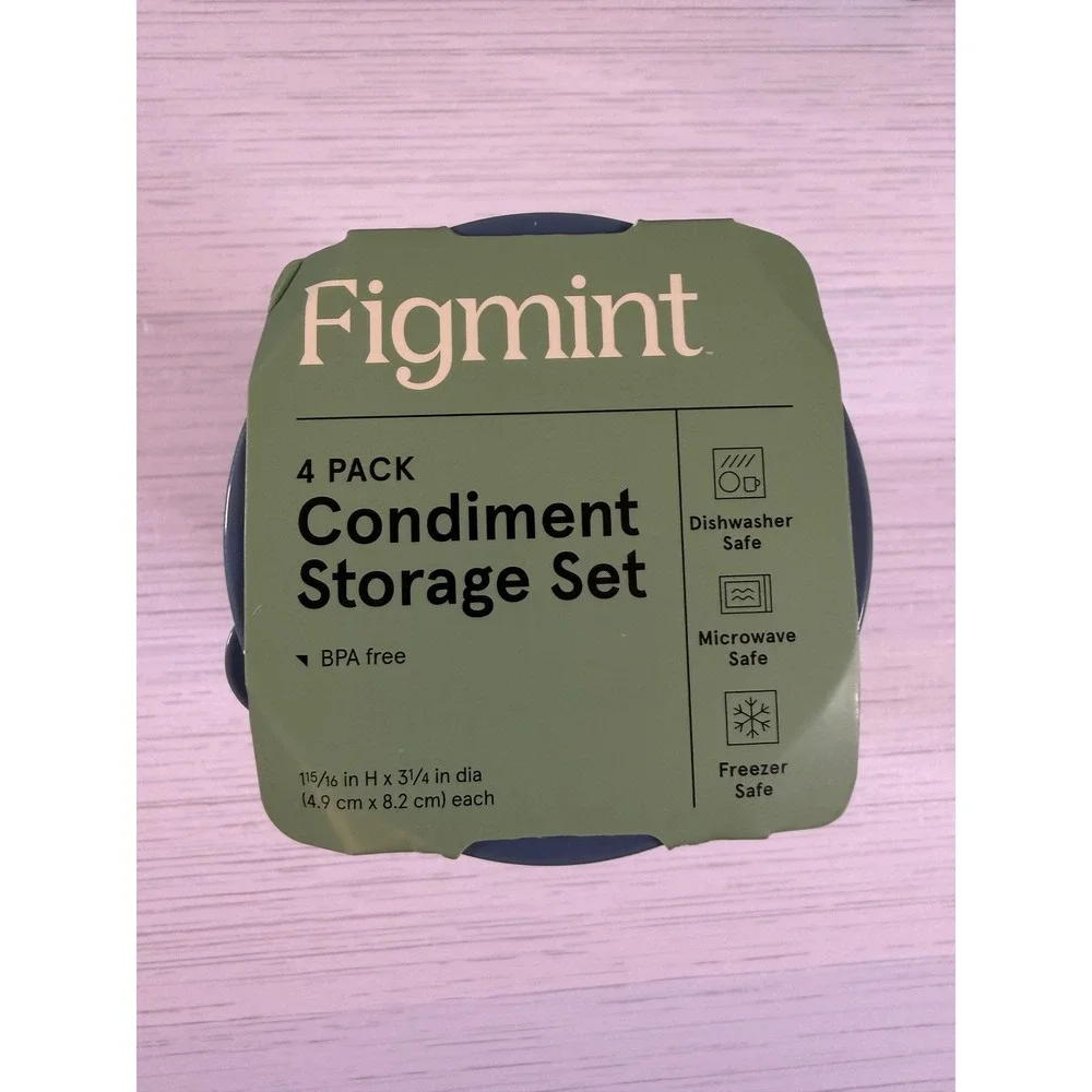 Figmint Food Storage Set Bento Box Condiment Cups 11pc Bundle Green Blue NEW